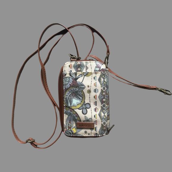 Sakroots NWOT Coated Canvas Multicolor Flower Zip-Around Wristlet Wallet - Picture 2 of 5